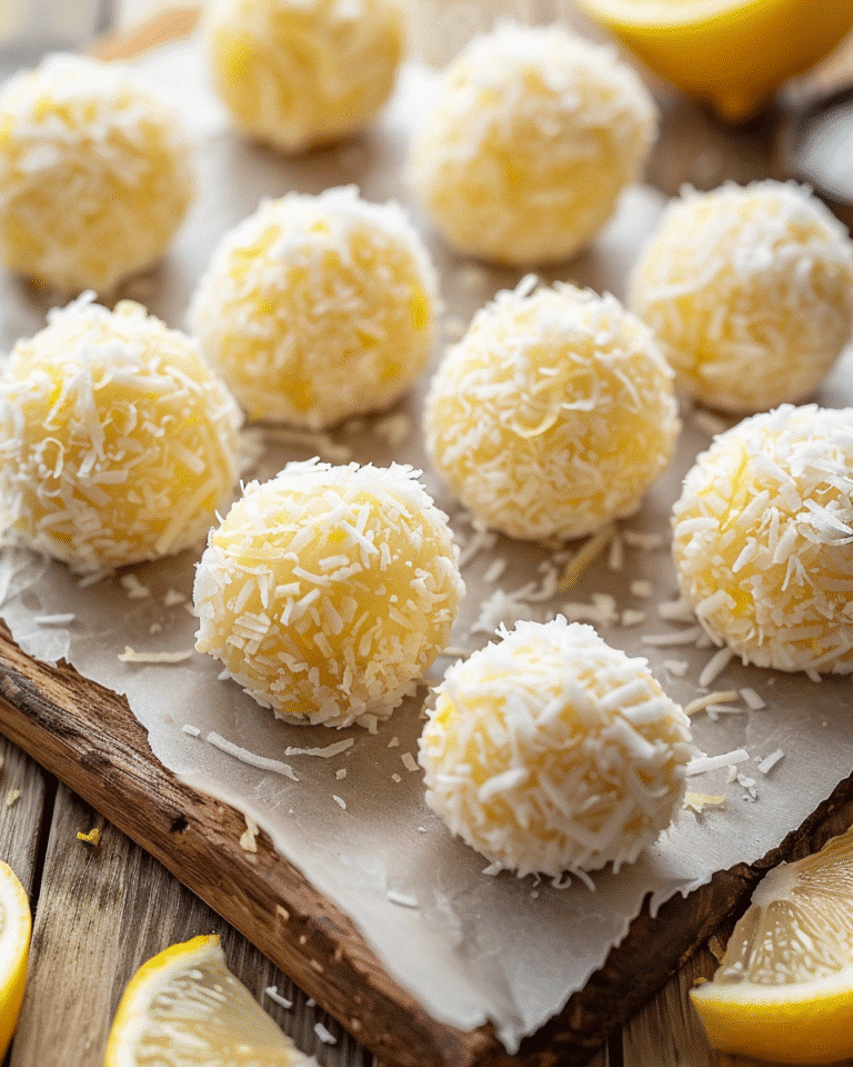 No-bake lemon coconut energy bites on parchment paper
