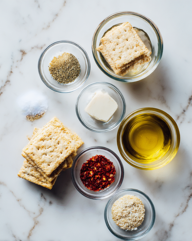 Ingredients for Firecracker Saltine Crackers