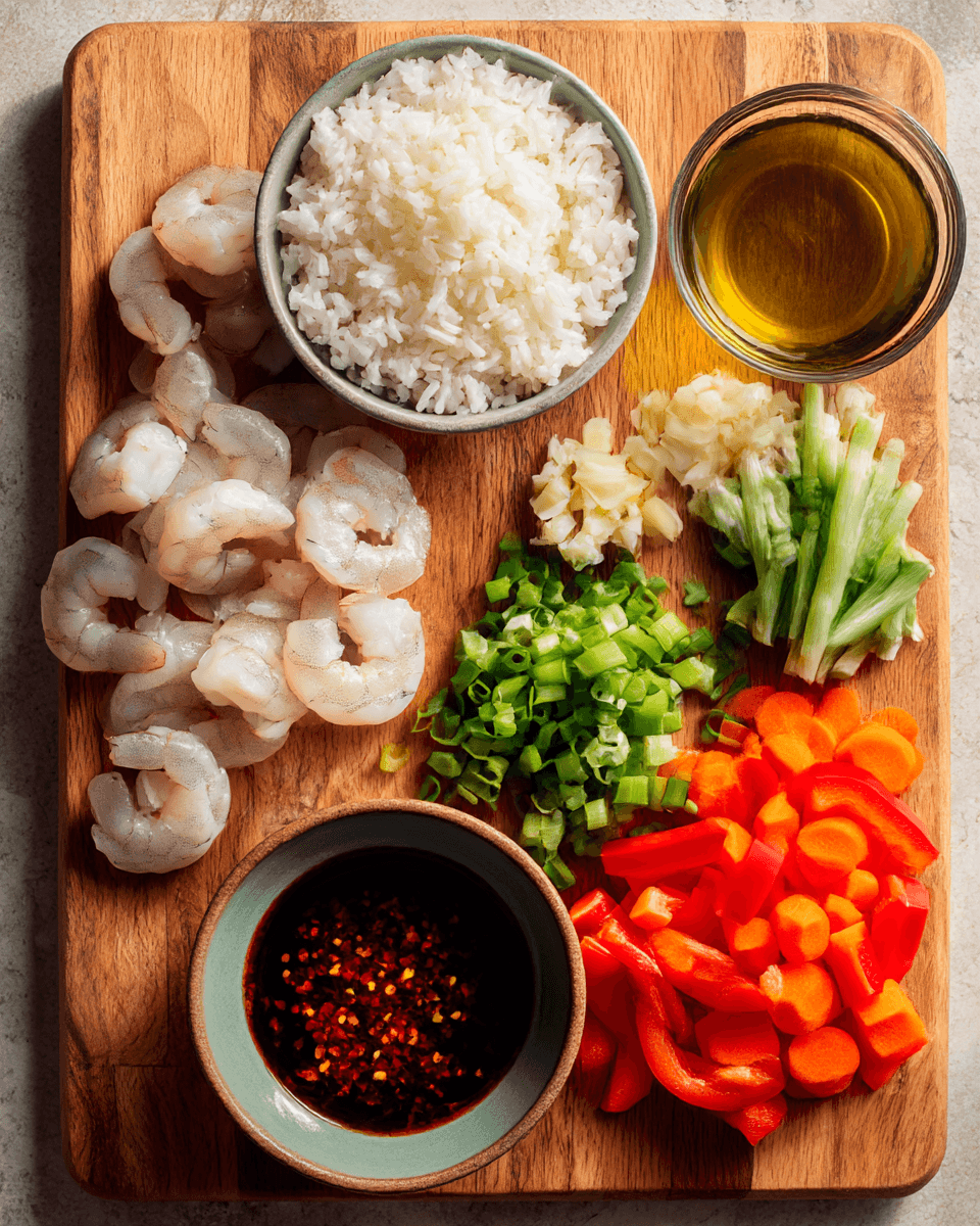  Ingredients for firecracker shrimp rice skillet