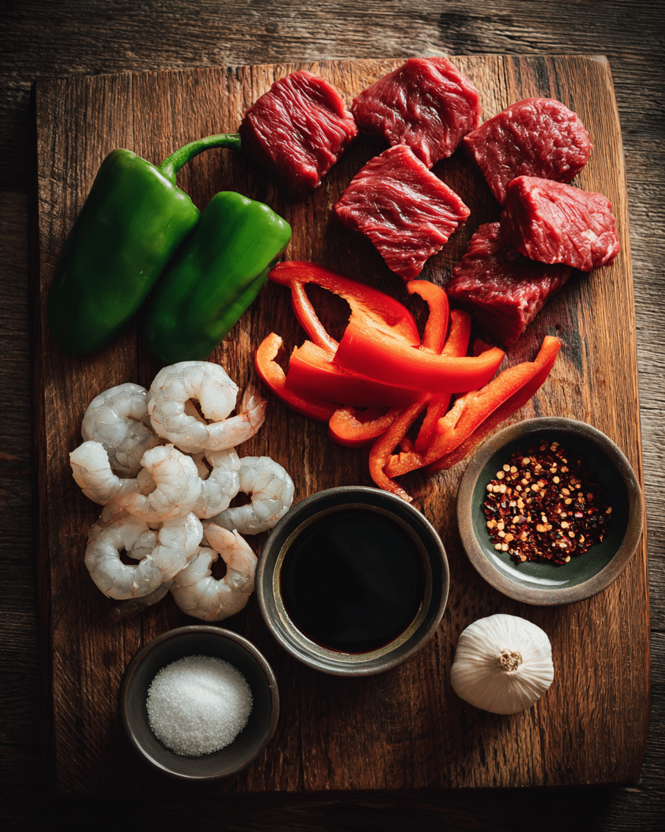 firecracker-steak-shrimp-panda-express-ingredients. firecracker steak and shrimp Panda Express ingredients