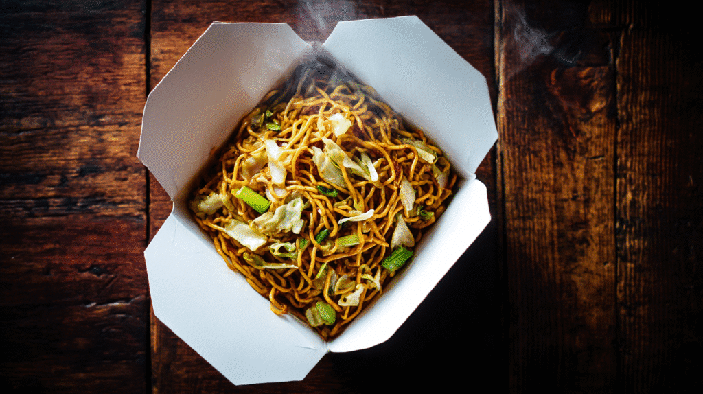 Panda Express chow mein recipe in a takeout box