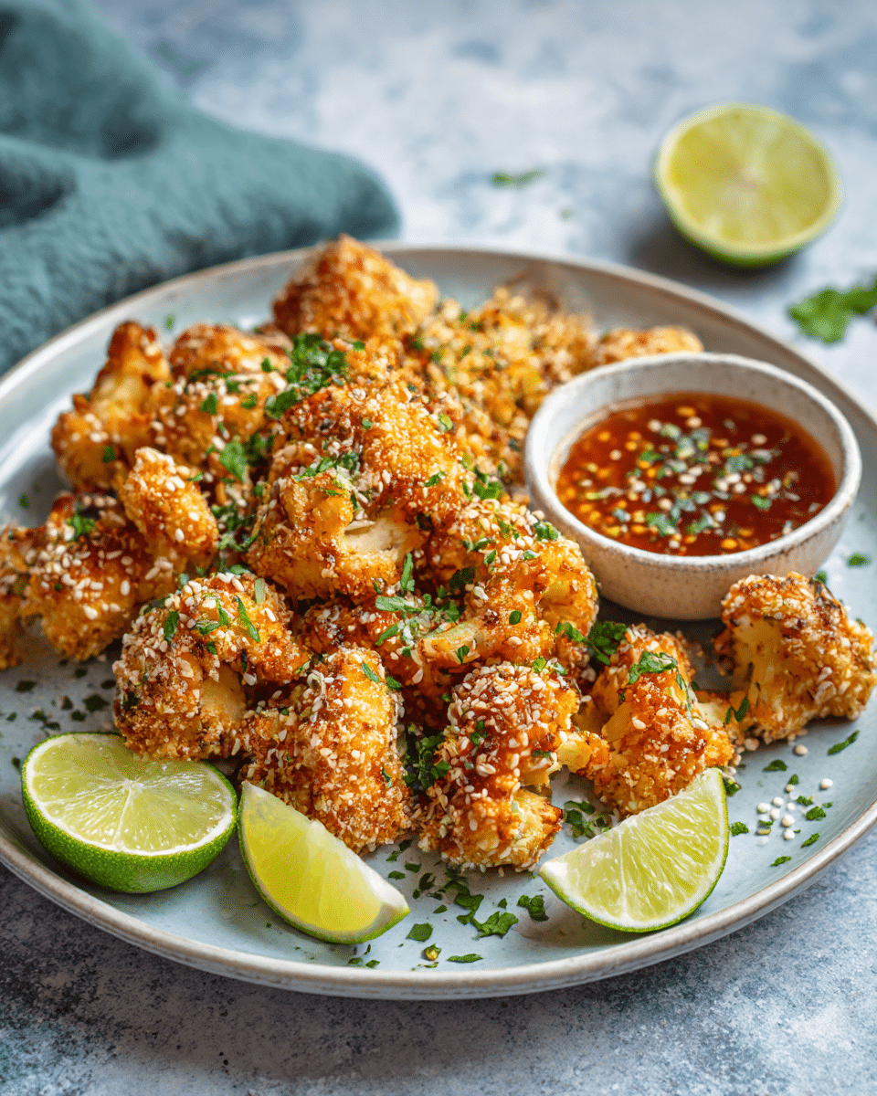 Serving Firecracker Cauliflower Bites