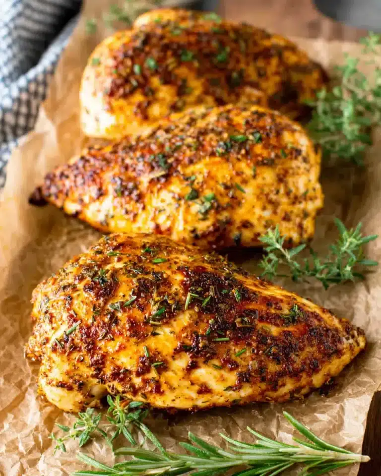 Perfect Baked Chicken Recipes breasts with a golden crust, resting on parchment paper