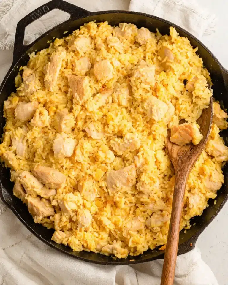 One-pot savory chicken and rice with tender chicken and fluffy seasoned rice