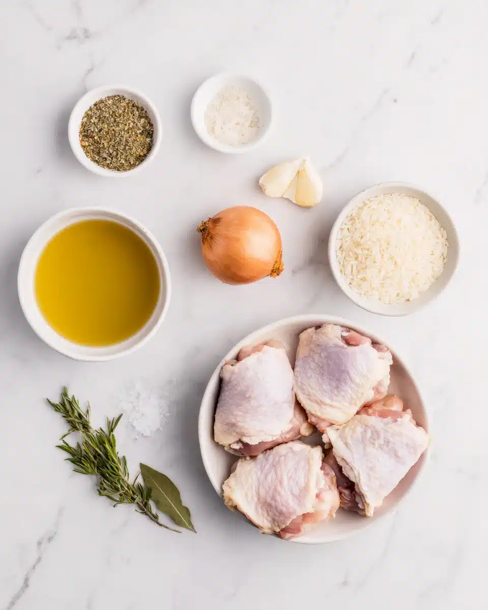 Ingredients for easy one pan chicken recipe